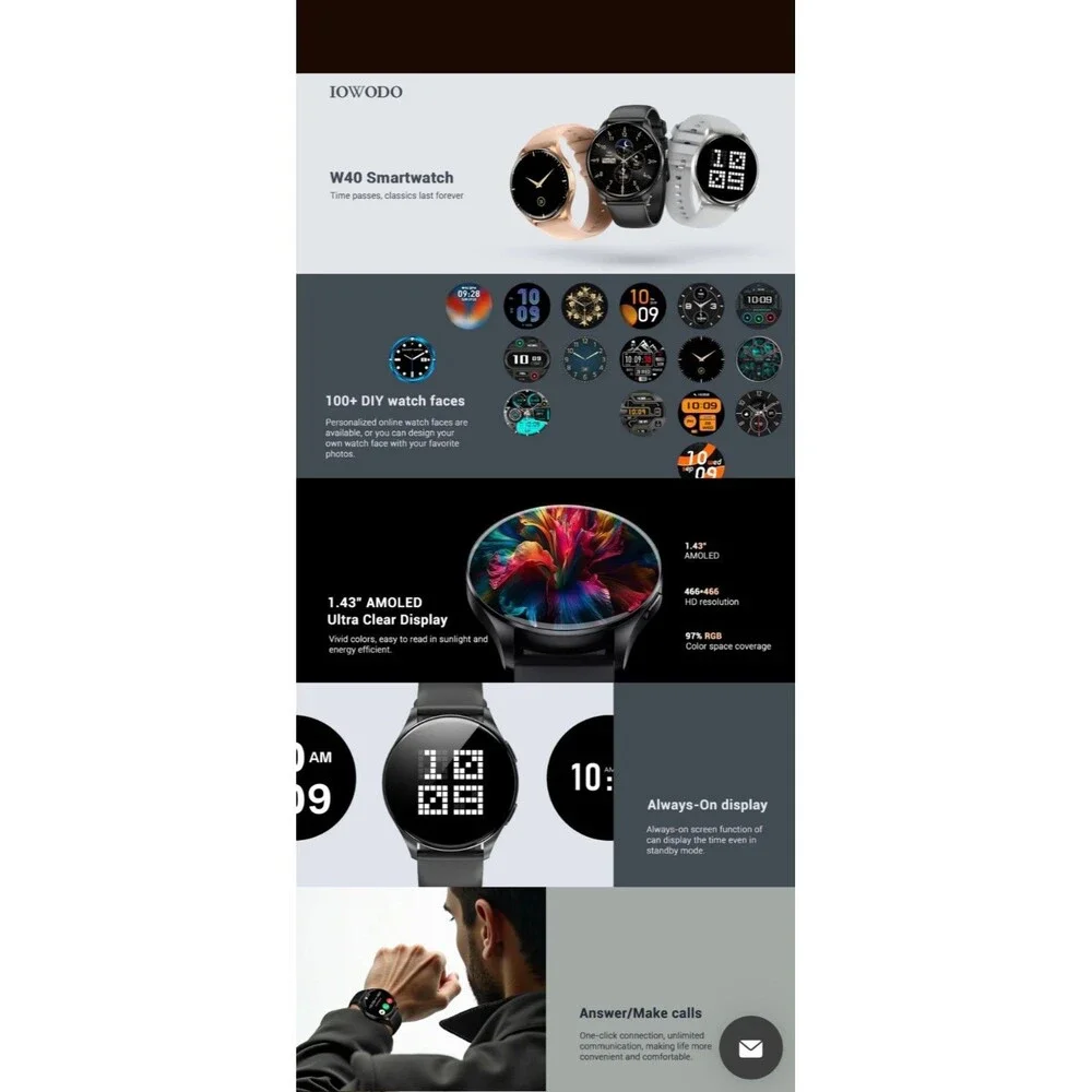 Smart Watch W40 By IOWODO